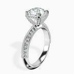 2.91 ct. asscher Dua Knife Edge Ring in platinum standing product image one