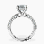 2.91 ct. asscher Dua Knife Edge Ring in platinum side right image one