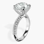 Platinum Dua Side Stone Knife Edge Lab Diamond Ring standing product image one