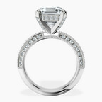 Platinum Dua Side Stone Knife Edge Lab Diamond Ring side right image one