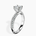 Platinum Dua Side Stone Knife Edge Lab Diamond Ring standing product image one