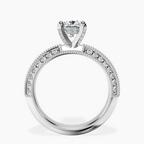 Platinum Dua Side Stone Knife Edge Lab Diamond Ring side right image one