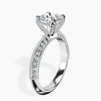 Platinum Dua Side Stone Knife Edge Lab Diamond Ring standing product image one