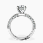 Platinum Dua Side Stone Knife Edge Lab Diamond Ring side right image one