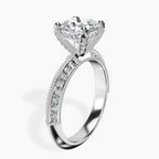 Platinum Dua Side Stone Knife Edge Lab Diamond Ring standing product image one