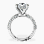Platinum Dua Side Stone Knife Edge Lab Diamond Ring side right image one