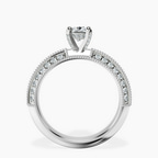 Platinum Dua Side Stone Knife Edge Lab Diamond Ring side right image one