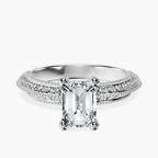 14kt White Gold Dua Side Stone Knife Edge Lab Diamond Ring front image
