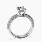 14kt White Gold Dua Side Stone Knife Edge Lab Diamond Ring side right image one