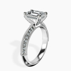 Platinum Dua Side Stone Knife Edge Lab Diamond Ring standing product image one