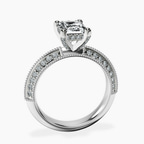 Platinum Dua Side Stone Knife Edge Lab Diamond Ring side right image one