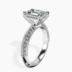 Platinum Dua Side Stone Knife Edge Lab Diamond Ring standing product image one