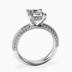 Platinum Dua Side Stone Knife Edge Lab Diamond Ring side right image one