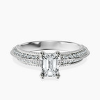 14kt White Gold Dua Side Stone Knife Edge Lab Diamond Ring front image