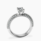 14kt White Gold Dua Side Stone Knife Edge Lab Diamond Ring side right image one