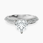 Platinum Dua Side Stone Knife Edge Lab Diamond Ring front image