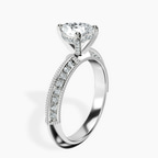 Platinum Dua Side Stone Knife Edge Lab Diamond Ring standing product image one