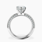 Platinum Dua Side Stone Knife Edge Lab Diamond Ring side right image one