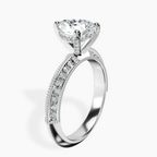 Platinum Dua Side Stone Knife Edge Lab Diamond Ring standing product image one