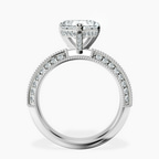 Platinum Dua Side Stone Knife Edge Lab Diamond Ring side right image one