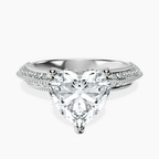 Platinum Dua Side Stone Knife Edge Lab Diamond Ring front image