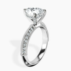 Platinum Dua Side Stone Knife Edge Lab Diamond Ring standing product image one
