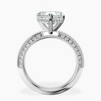 Platinum Dua Side Stone Knife Edge Lab Diamond Ring side right image one