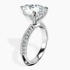 Platinum Dua Side Stone Knife Edge Lab Diamond Ring standing product image one