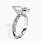Platinum Dua Side Stone Knife Edge Lab Diamond Ring standing product image one