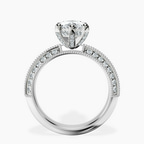 Platinum Dua Side Stone Knife Edge Lab Diamond Ring side right image one
