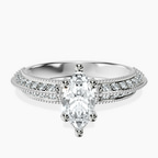 Platinum Dua Side Stone Knife Edge Lab Diamond Ring front image