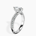 Platinum Dua Side Stone Knife Edge Lab Diamond Ring standing product image one