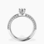 Platinum Dua Side Stone Knife Edge Lab Diamond Ring side right image one