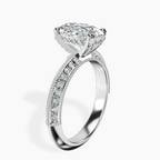 Platinum Dua Side Stone Knife Edge Lab Diamond Ring standing product image one