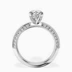 Platinum Dua Side Stone Knife Edge Lab Diamond Ring side right image one