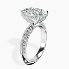 Platinum Dua Side Stone Knife Edge Lab Diamond Ring standing product image one