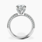 Platinum Dua Side Stone Knife Edge Lab Diamond Ring side right image one