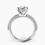 Platinum Dua Side Stone Knife Edge Lab Diamond Ring side right image one