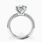 Platinum Dua Side Stone Knife Edge Lab Diamond Ring side right image one