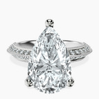 Platinum Dua Side Stone Knife Edge Lab Diamond Ring front image