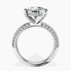 Platinum Dua Side Stone Knife Edge Lab Diamond Ring side right image one