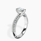 Platinum Dua Side Stone Knife Edge Lab Diamond Ring standing product image one
