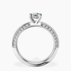 Platinum Dua Side Stone Knife Edge Lab Diamond Ring side right image one