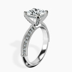 Platinum Dua Side Stone Knife Edge Lab Diamond Ring standing product image one