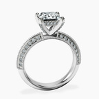 Platinum Dua Side Stone Knife Edge Lab Diamond Ring side right image one