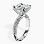 Platinum Dua Side Stone Knife Edge Lab Diamond Ring standing product image one