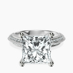 Platinum Dua Side Stone Knife Edge Lab Diamond Ring front image