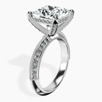 Platinum Dua Side Stone Knife Edge Lab Diamond Ring standing product image one