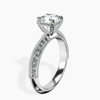 14kt White Gold Dua Side Stone Knife Edge Lab Diamond Ring standing product image one