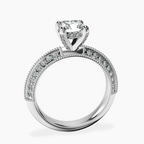 14kt White Gold Dua Side Stone Knife Edge Lab Diamond Ring side right image one